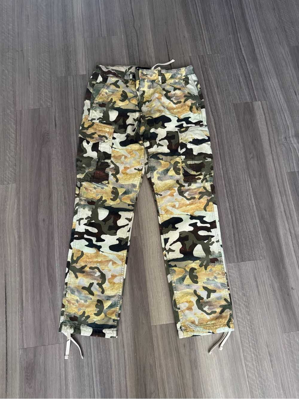Men's Purple Brand Camouflage Cargo Pants - Green/Khaki